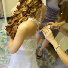 Bride gets the final touches