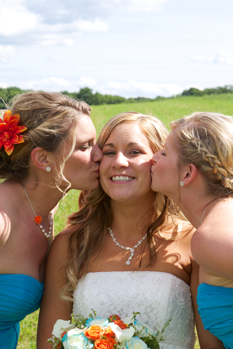 Bridesmaids Kissing
